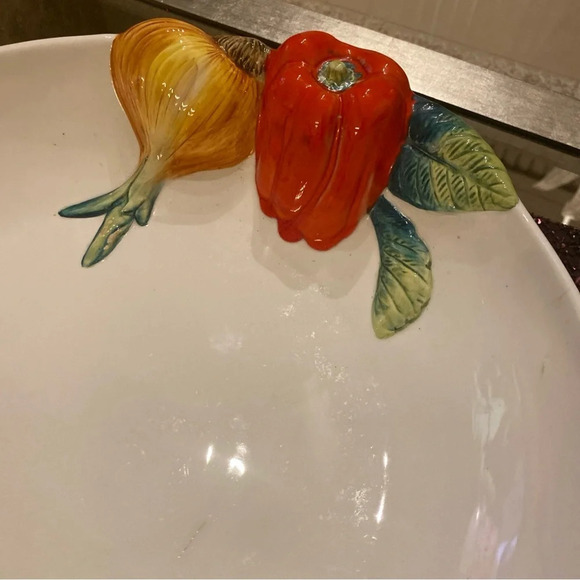 VINTAGE ITALIAN HAND
PAINTED OF LARGE SIZE PLATTER- SIGNED & NUMBERED 9922 - Picture 4 of 6